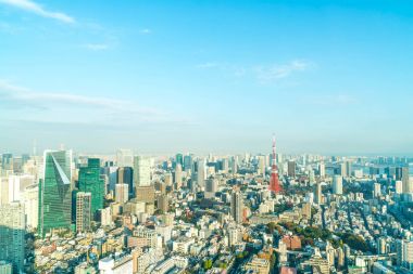 Tokyo şehir manzarası ile Tokyo Tower