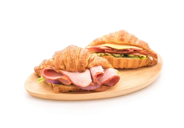 Croissant sandwich ham — Stock Photo, Image