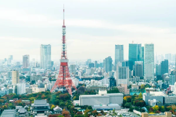 De skyline van de stad van Tokyo in de schemering — Stockfoto