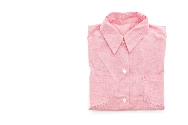 Roze shirt gevouwen op wit — Stockfoto