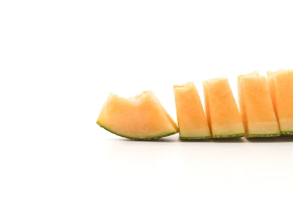 Cantaloupemelon på vit — Stockfoto