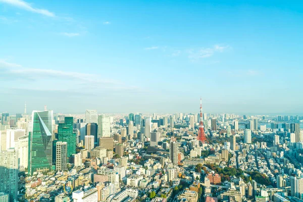 De skyline van de stad van Tokyo met Tokyo Tower — Stockfoto
