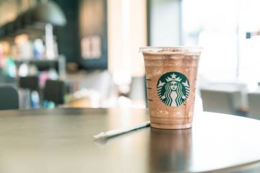 Bangkok Tayland, 10 Temmuz 2016: Buzlu çikolata frappuchino St