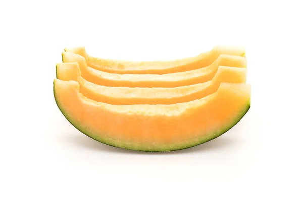 Melão cantaloupe em branco — Fotografia de Stock