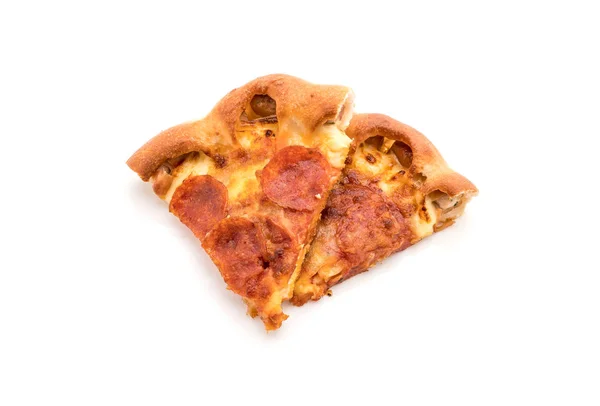 W domu Pizza Pepperoni na białym tle — Zdjęcie stockowe