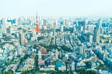 Tokyo şehir manzarası ile Tokyo Tower