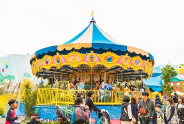 Osaka, Japonya - 21 Kasım 2016: temel tema park konumlar 