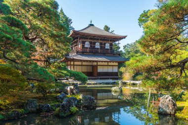 Gümüş Pavilion Ginkakuji Tapınağı'nda güzel mimari