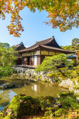Gümüş Pavilion Ginkakuji Tapınağı'nda güzel mimari