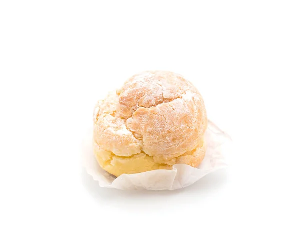 Cream puff on white — Stock Photo, Image