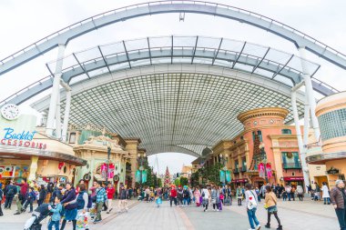 Osaka, Japonya - 21 Kasım 2016: temel tema park konumlar 