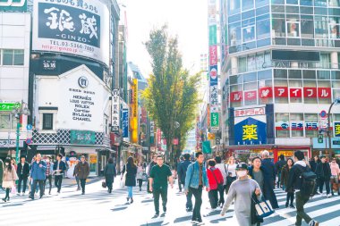 Tokyo, Japonya - 2016 Kasım 17: Shinjuku Tokyo'nın busine biridir