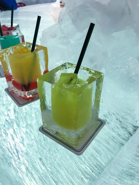 Martini drinks on ice bar