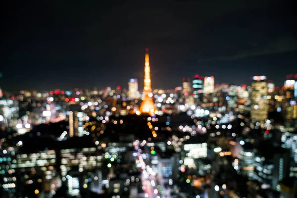 夜の東京の街並みをぼかし — ストック写真