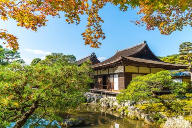 Gümüş Pavilion Ginkakuji Tapınağı'nda güzel mimari