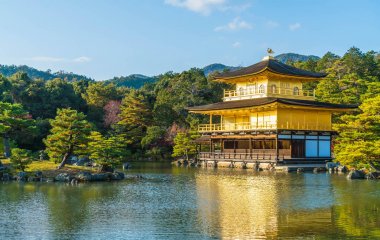 Beautiful Architecture at Kinkakuji Temple (The Golden Pavilion) clipart