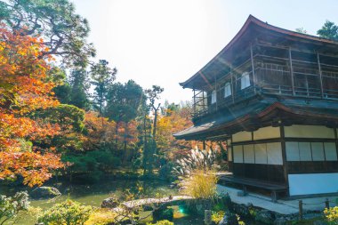 Gümüş Pavilion Ginkakuji Tapınağı'nda güzel mimari