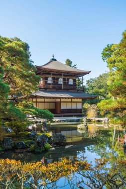 Gümüş Pavilion Ginkakuji Tapınağı'nda güzel mimari