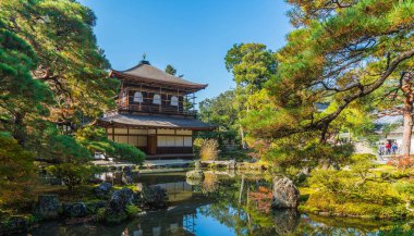 Gümüş Pavilion Ginkakuji Tapınağı'nda güzel mimari