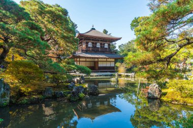 Gümüş Pavilion Ginkakuji Tapınağı'nda güzel mimari