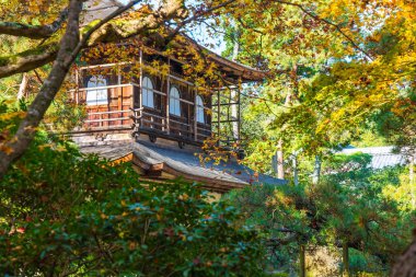 Gümüş Pavilion Ginkakuji Tapınağı'nda güzel mimari