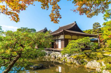 Gümüş Pavilion Ginkakuji Tapınağı'nda güzel mimari