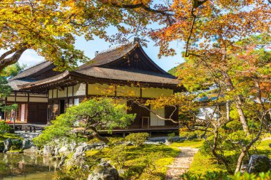 Gümüş Pavilion Ginkakuji Tapınağı'nda güzel mimari