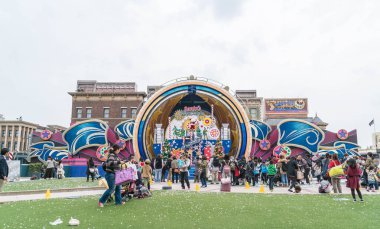 Osaka, Japonya - 21 Kasım 2016: temel tema park konumlar 