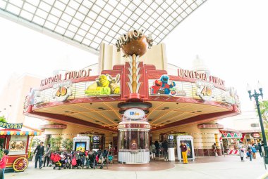 Osaka, Japonya - 21 Kasım 2016: temel tema park konumlar 