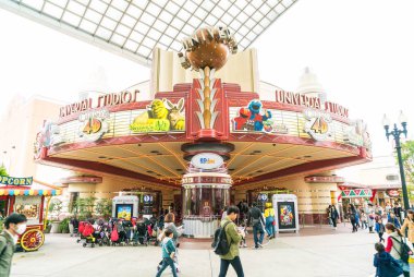 Osaka, Japonya - 21 Kasım 2016: temel tema park konumlar 