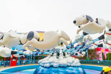 Osaka, Japonya - 21 Kasım 2016: temel tema park konumlar 