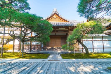 Gümüş Pavilion Ginkakuji Tapınağı'nda güzel mimari