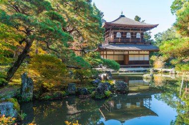 Gümüş Pavilion Ginkakuji Tapınağı'nda güzel mimari