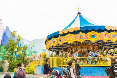 Osaka, Japonya - 21 Kasım 2016: temel tema park konumlar 