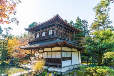 Gümüş Pavilion Ginkakuji Tapınağı'nda güzel mimari