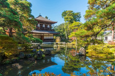 Gümüş Pavilion Ginkakuji Tapınağı'nda güzel mimari
