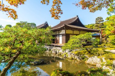 Gümüş Pavilion Ginkakuji Tapınağı'nda güzel mimari