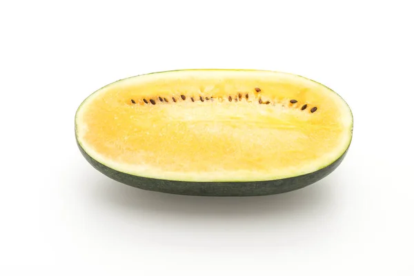 Melon d'eau jaune frais sur blanc — Photo