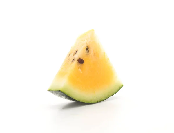 Fresh yellow watermelon on white — Stock Photo, Image