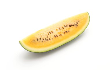 beyaz üzerine taze sarı karpuz 