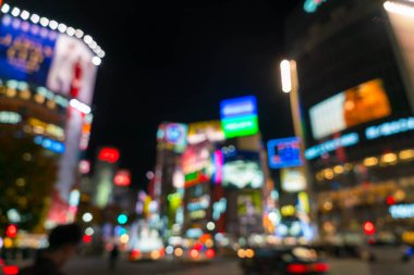 Yaya geçidi Shibuya kasaba, kalabalık insanlar bulanıklık