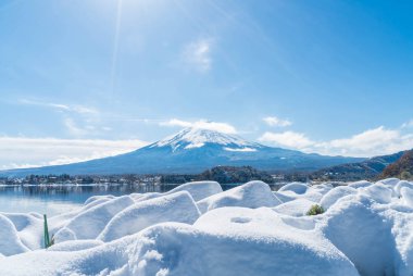 Dağ Fuji San Kawaguchiko Gölü.