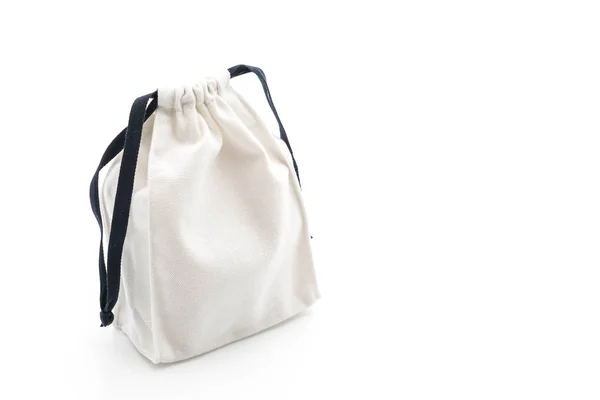 Beautiful fabric bag on white — Stock Photo, Image