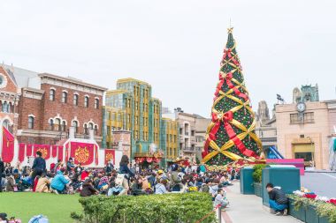 Osaka, Japonya - 21 Kasım 2016: temel tema park konumlar 