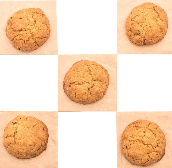 Oatmeal raisin cookies on white — Stock Photo, Image