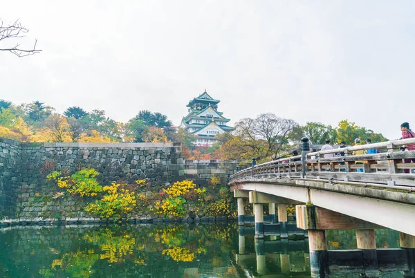Осака, Японія - 20 листопада: Відвідувачів переповненому в Осаці замковий парк. Я — стокове фото