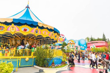 Osaka, Japonya - 21 Kasım 2016: temel tema park konumlar 