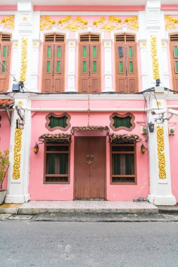Phuket town oteli eski binanın Sino-Portekiz mimari.