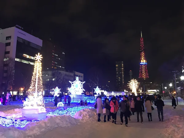 SAPPORO, JAPON - 17 décembre 2016 : Noël au parc Odori — Photo