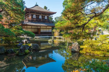 Gümüş Pavilion Ginkakuji Tapınağı'nda güzel mimari